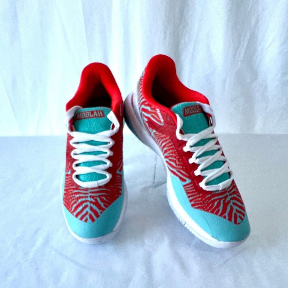 Moolah Neovolt Low Aqua and Red Women's Sneakers, Size 9.5, New!